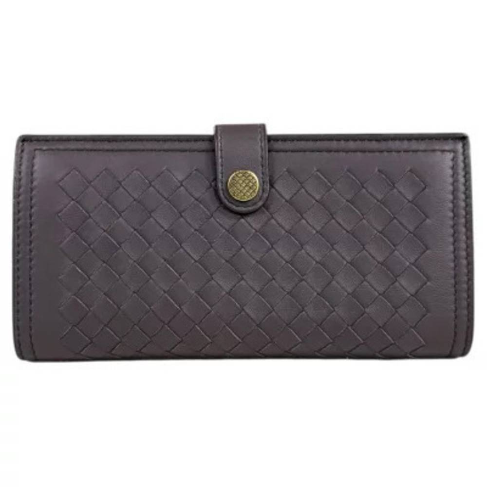 Bottega Veneta Wallet Long Leather Intrecciato Black